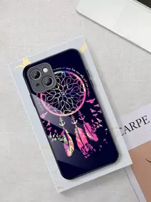 1pc High-Definition Glass Case With Butterfly Dreamcatcher Design Compatible With IPhone 16/16 Pro/16 Plus/16 Pro Max, A55/A54/A53, S24/S24 Ultra/S24 Plus/S24 FE, Pixel 9/9 Pro/9 Pro XL And Other Models - Multicolor - View 2