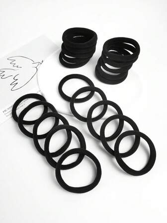 Conjunto de 20 gomas para el pelo sólidas de moda para mujer, ideales para la vida diaria casual