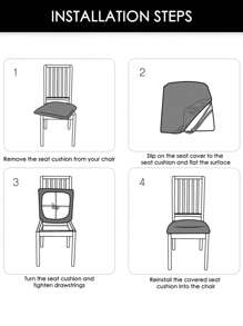 1入組幾何樣式有彈性椅子座位簡約風簇絨設計防水餐椅座套適用於家庭 - 米色 - 查看 8