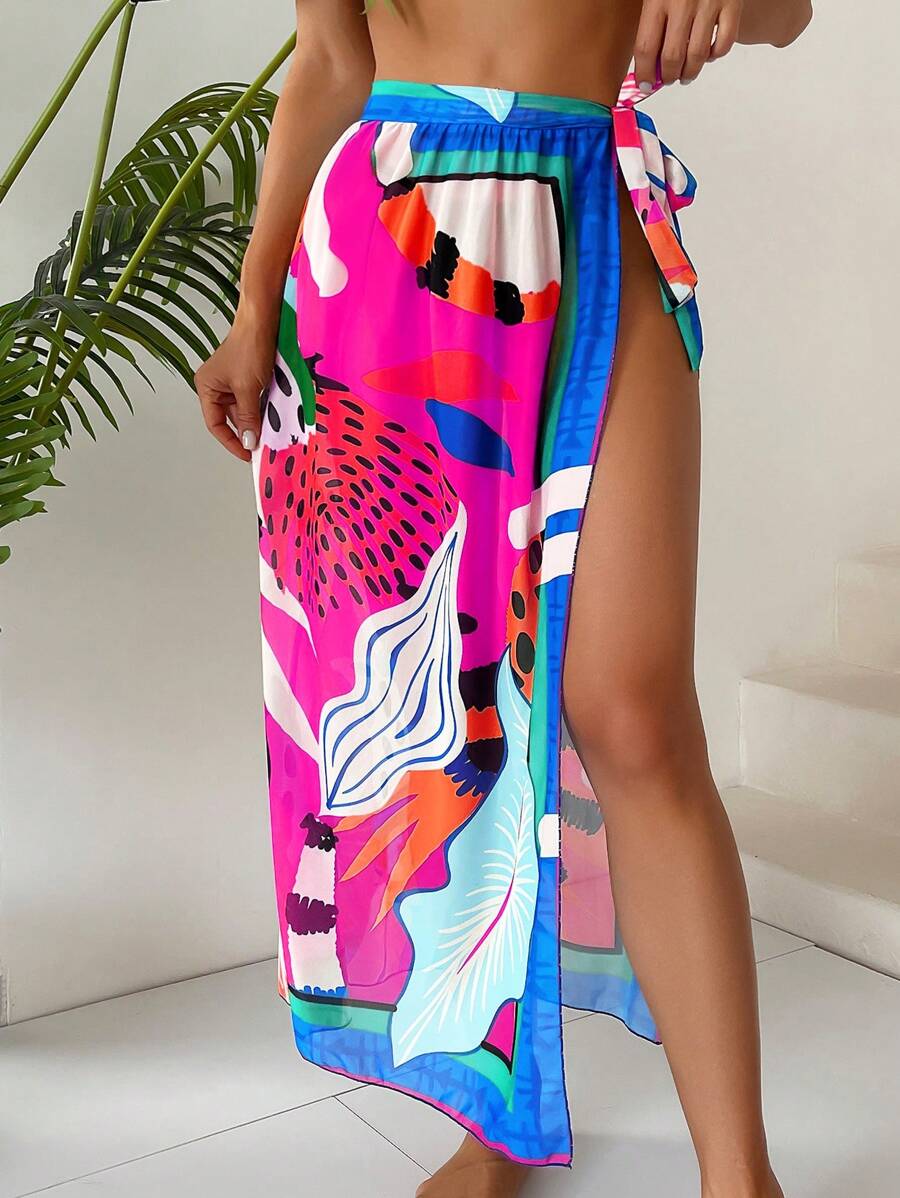 SHEIN Swim Cover Up Rock mit seitlichem Knoten,