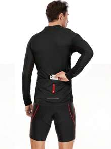 Men 3pcs Letter Graphic Zip Up Sports Set Gym Clothes Men, Athletic Suit, Tracksuit - Black - View 2