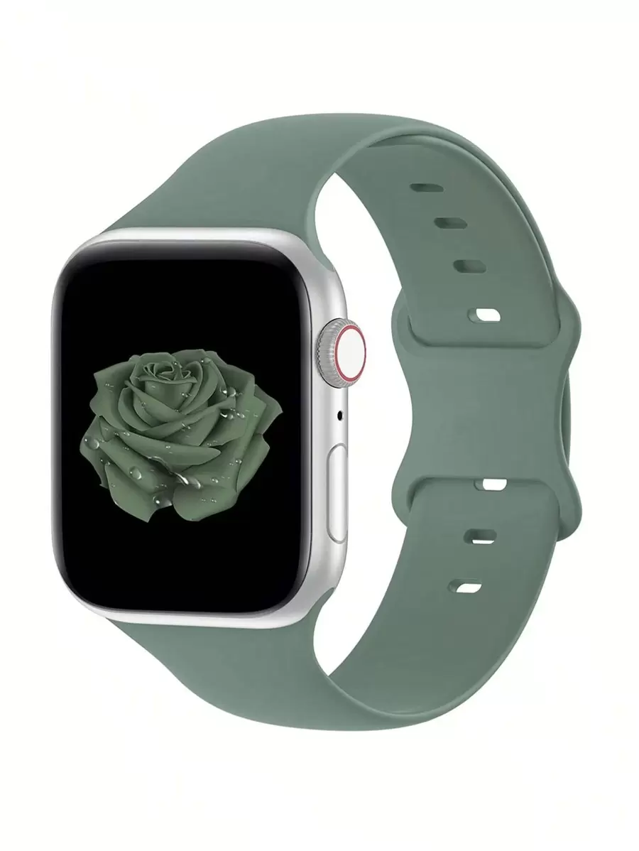 1 条时尚纯色硅胶表带兼容 Apple Watch 38mm 40mm 41mm 45mm 44mm 42mm 49mm，柔软透气腕带替换件兼容 Apple Watch Ultra 系列 S10/9/SE/8/7/6/5/4/3/2/1 智能手表配件