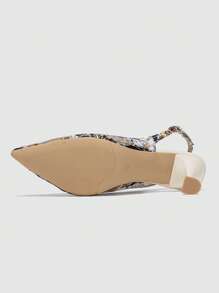 Mujer Zapatos de salón destalonados con patrón de flor de punta tacón pirámide de moda verano poliéster - Multicolor - Ver 3