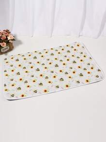 1 cái Bee Print Pet Crate Mat Cho Chó Và Mèo Ngủ - Màu be - Xem 4