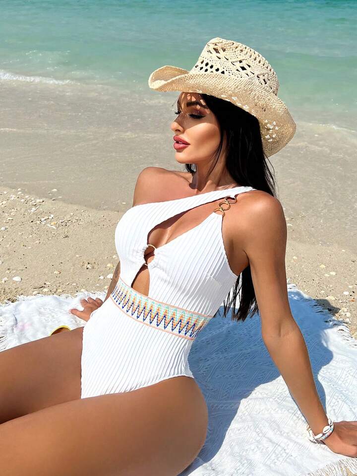 Chevron one piece swimsuit clearance