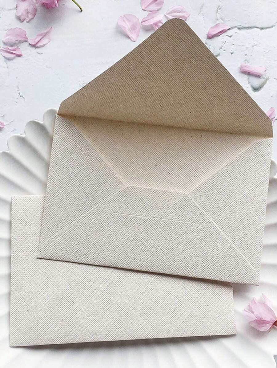10pcs Solid Textured Paper Envelope, Simple Multi-purpose Paper ...