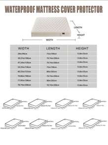 1PC Polyester Chần Gòn Chống Thấm Nước Đệm Lót Giường Chống Mite Tấm Bọc Nệm Có Dây Co Giãn (Không Bao Gồm Vỏ Gối) - Xám - Xem 3