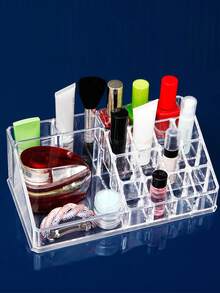 1pc PMMA Makeup Storage Box, Minimalist Clear Multi-grid Makeup Storage Box For Home - Clear - View 5