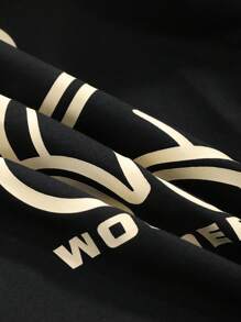 DAZY 熊和字母圖案撞色滾邊背心連衣裙