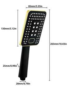 1pc ABS Showerhead, Modern Handheld Shower Sprinkler For Bathroom - Black - View 2