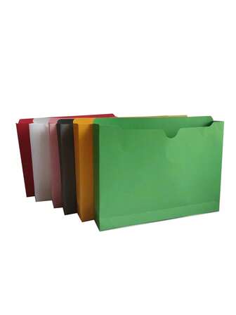 6入組素色文件袋簡單多功能文件收納袋適合學生、辦公室、文件存儲