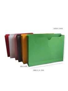 6 piezas unicolor simple multipropósito Organizador de documentos para escuela Almacenamiento de archivo - Verde - Ver 2