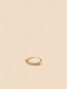 1入組時尚和極簡方晶鋯石石頭鼻環,理想禮品適用於女士生日派對銅首飾類