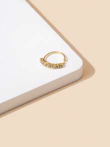 1入組時尚和極簡方晶鋯石石頭鼻環,理想禮品適用於女士生日派對銅首飾類