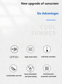1雙中性字母圖案休閒袖套適用於戶外 - 駝色 - 查看 3