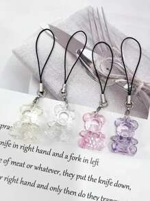 2pcs Random Bear Decor Phone Lanyard - Multicolor - View 2