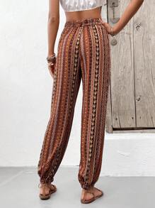 Breezaya Allover Print Slant Pocket Pants