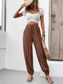 Breezaya Allover Print Slant Pocket Pants