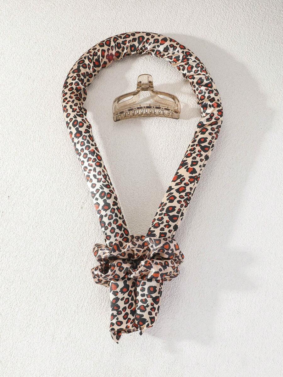 4pcs Women Leopard Pattern Hair Roller Tool Set - Multicolor - View 1