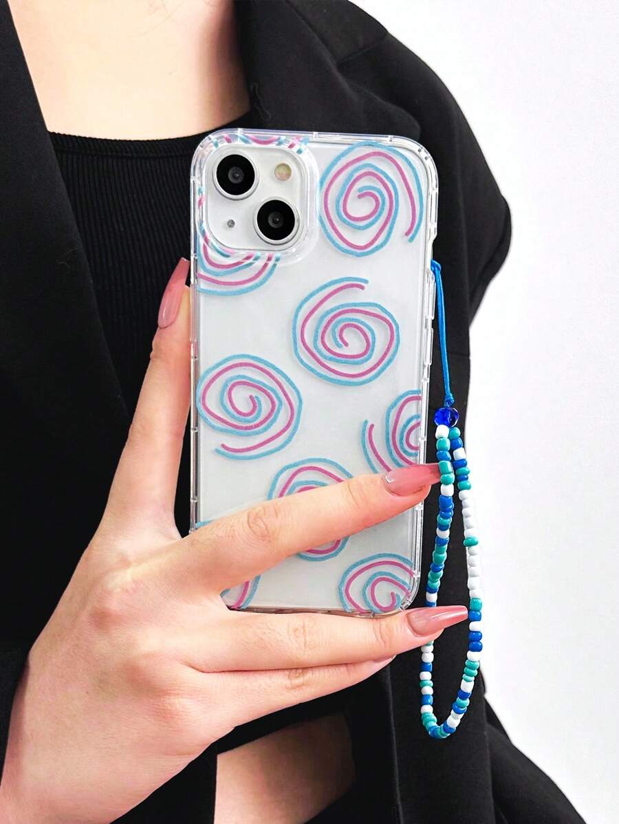 Circle Pattern Anti-fall Phone Case With Lanyard - Multicolor - View 1