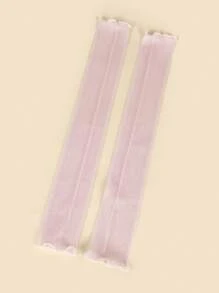 1雙女士素色休閒袖套適用於戶外 - 淺粉色 - 查看 3