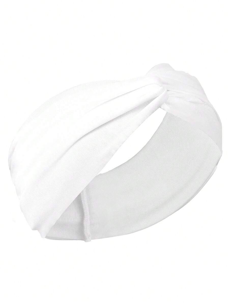 1入組女性扭結細節時尚髮帶適用於頭髮裝飾用品 - 白色 - 查看 1