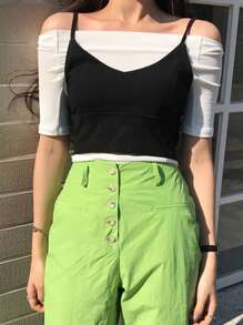 DAZY Solid Cami Top Without Tee