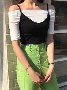 DAZY Solid Cami Top Without Tee