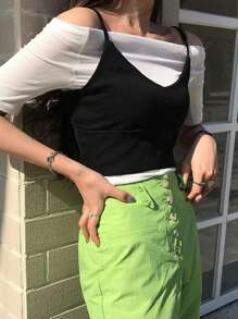 DAZY Solid Cami Top Without Tee