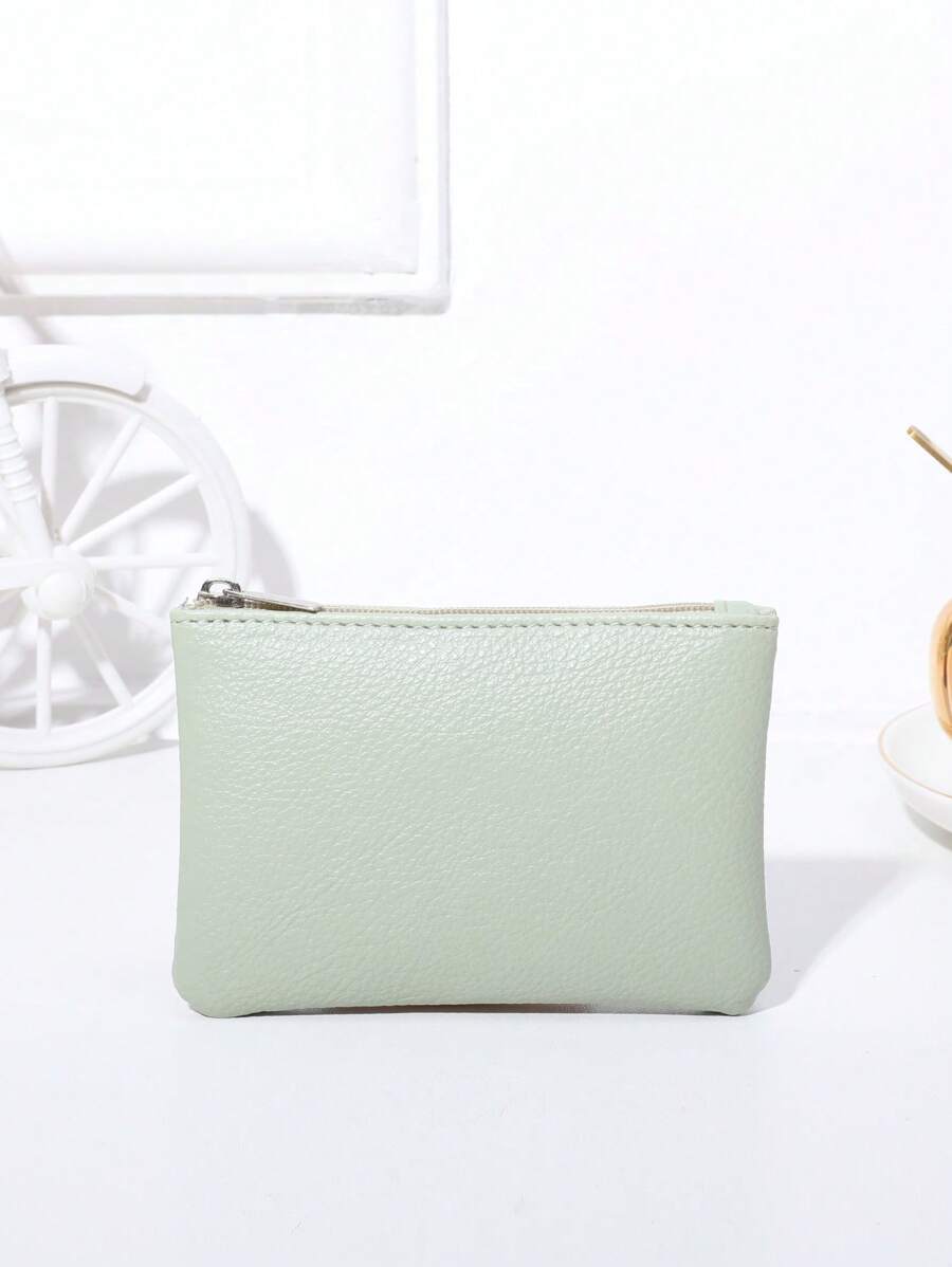 Ví vải có họa tiết vải cổ điển dành cho nữ Ví đựng tiền xu mini cầm tay dành cho doanh nhân - màu xanh lá - Xem 1