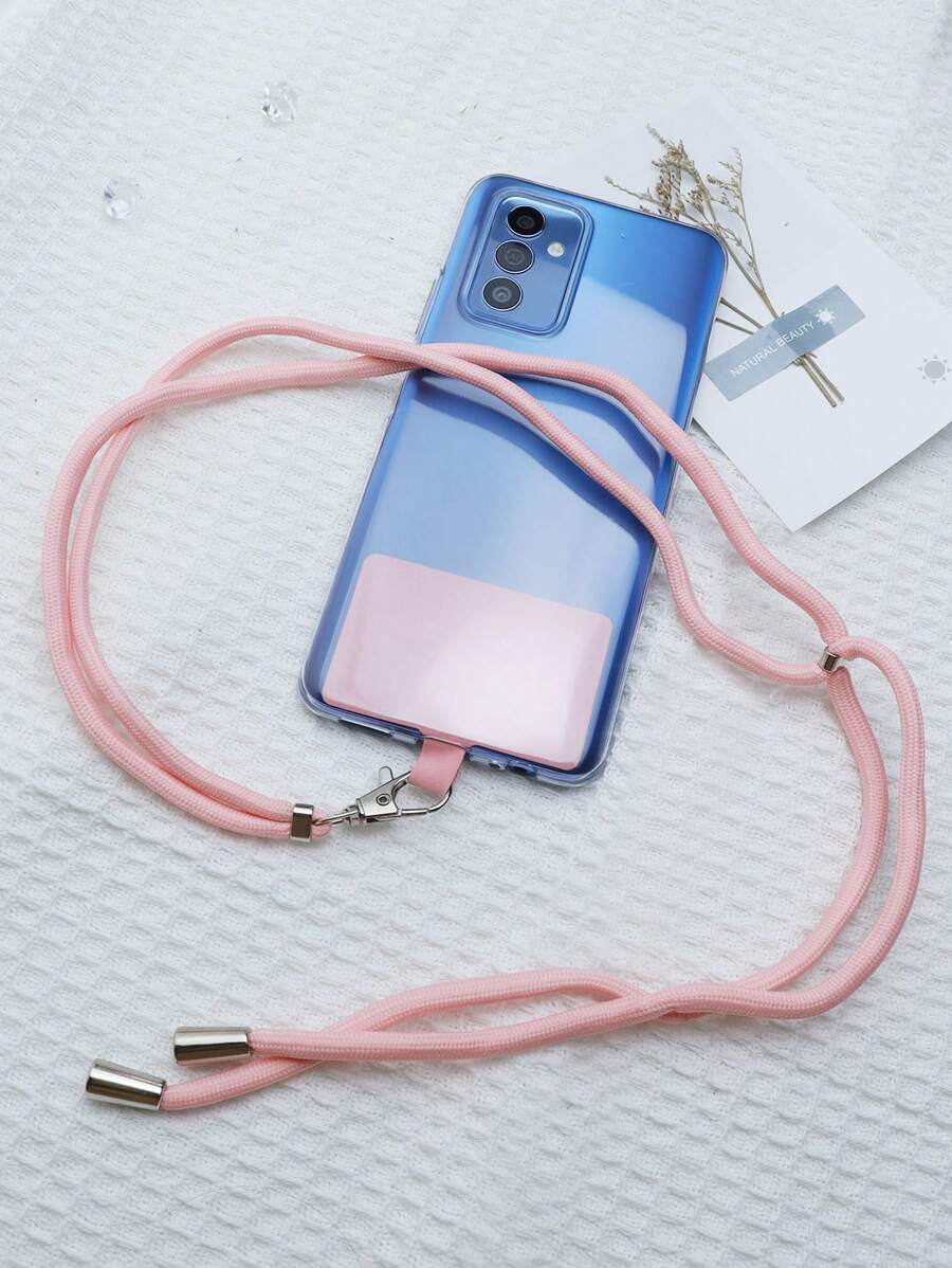 手機掛繩斜肩包手機領肩帶手腕可調節手機掛繩貼布手機適用於通用手機帶適用於手掌手腕適用於鑰匙扣證件卡套帶 - 粉色 - 查看 1