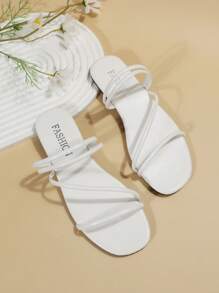 Xăng-đan quai mảnh cho nữ, Xăng-đan hai chiều màu trắng trang nhã - trắng - Xem 1