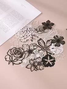 20 peças Papel decorativo artesanal em forma de flor oco vintage multiuso para diy conta de mão