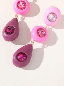 2 Gói Thời Trang Đá Trang Trí Bông Tai Giọt Nước Trang Trí Hàng Ngày Cho Nữ - Nhiều màu - Xem 4