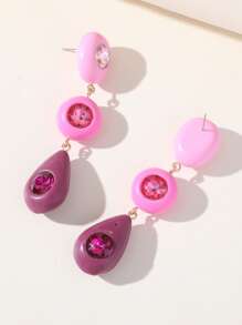 2 Gói Thời Trang Đá Trang Trí Bông Tai Giọt Nước Trang Trí Hàng Ngày Cho Nữ - Nhiều màu - Xem 5