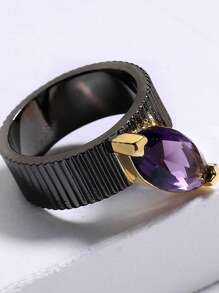 1 Nhẫn Thời Trang Đính Đá Cubic Zirconia Trang Trí Cho Nữ Trang Trí Hàng Ngày Trang Sức Đồng - Nhiều màu - Xem 3