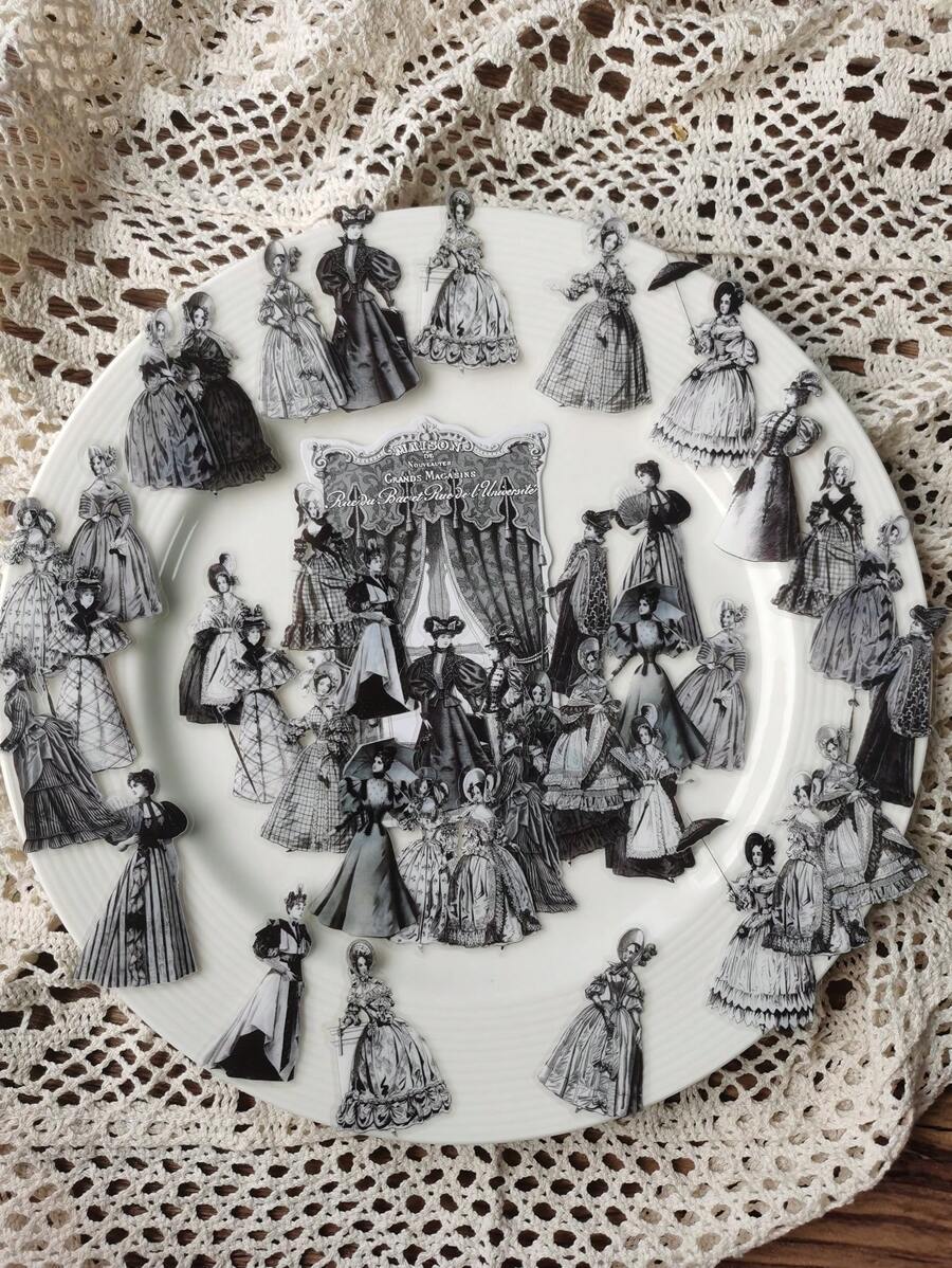 40 Con Hình Đồ Họa Các Loại Miếng Dán, Vintage Miếng Dán Đa Năng Cho Thủ Công DIY, Trang Trí, Tay Tài Khoản - Nhiều màu - Xem 1