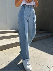 DAZY Cao eo Quần legging thẳng - Rửa nhẹ - Xem 6