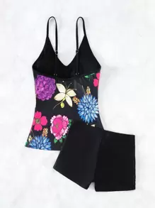 SHEIN Swim Quần short in hoa đi biển mùa hè Tankini - Nhiều màu - Xem 5
