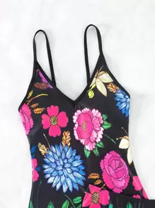 SHEIN Swim Quần short in hoa đi biển mùa hè Tankini - Nhiều màu - Xem 7
