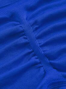 Easithlete Wide Waistband Sports Shorts Blue ShortsWomen Sweat Short, Gym Short, Biker Short - Blue - View 7