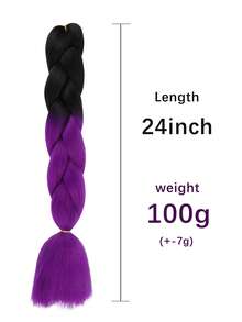 件裝大號編織頭髮 24 英寸適合婦女和兒童日常假期和角色扮演編織服裝黑色紫色多色時尚合成頭髮鉤針接髮實用而靈活的高溫頭髮