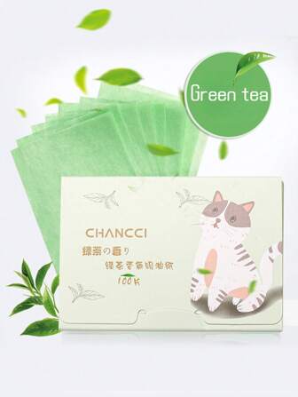 100 Pcs Face Oil Blotting Paper Portable Matting Face Wipes Facial Oil Control Oil-Absorbing Face Cleaning Anime Style