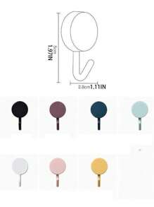 15入組隨機顏色自粘壁掛鉤堅固不打孔衣帽袋浴室門廚房毛巾掛鉤家居收納配件 - 彩色 - 查看 5