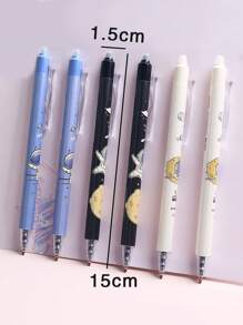 1 pieza Pluma de gel con estampado de dibujos animados al azar borrable - Azul - Ver 2