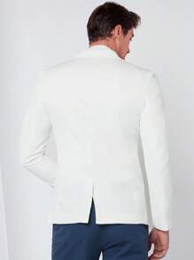 Manfinity NiteLyfe Áo cộc tay Nam Túi Nút phía trước màu trơn Buổi tiệc - trắng - Xem 2