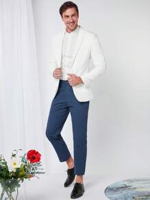 Manfinity NiteLyfe Áo cộc tay Nam Túi Nút phía trước màu trơn Buổi tiệc - trắng - Xem 5