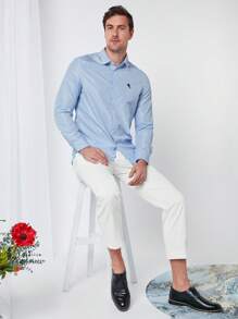 GENTILAND Men Suit Pants Nút Túi Dây kéo màu trơn - trắng - Xem 6