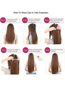 Kẹp Trong Phần Mở Rộng Tóc Tổng Hợp Dài Thẳng - màu đen - Xem 4