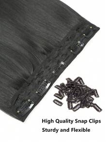Kẹp Trong Phần Mở Rộng Tóc Tổng Hợp Dài Thẳng - màu đen - Xem 8